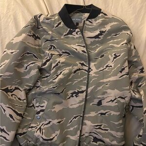 Michael Kors Green and Black Camouflage Jacket